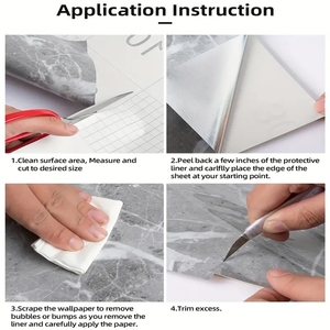 Carta da parati in PVC pellicola decorativa in marmo grano adesivo da parete per mobili da cucina in laminato edifici per uffici supermercati <span class=keywords><strong>vetro</strong></span> - Product Image 2