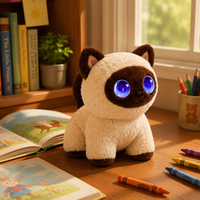 Robot Chat Interactif Vocal et Tactile Certifié CE de 30 cm pour l'Éducation Précoce des Enfants, Jouet Relaxant pour Personnes Âgées, Cadeau du Nouvel An