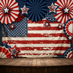 Toile de fond photo DAMAI patriotique rouge, blanc, bleu, étoiles et rayures pour la fête du 4 juillet, décor de fête de l'Indépendance, accessoire de photographie - Product Image 4