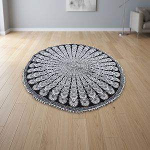 Tapiz Decorativo de Pared con Diseño de Mandala y Elefante, Impreso, Ecológico, Fluorescente, 100% Algodón, Toalla de Yoga para Playa, Decoración del Hogar - Product Image 1