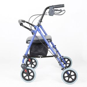Andador de aluminio ligero Rollator adultos Knock pequeño embalaje cúbico ahorrar altura ajustable plegable parálisis Cerebral personas mayores - Product Image 6