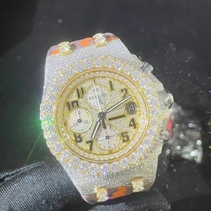 Drioshipping classic 904L stainless steel diamond <b>mechanical</b> chronograph wristwatch luxury VVS moissanite <b>watch</b> for men - Product Image 6