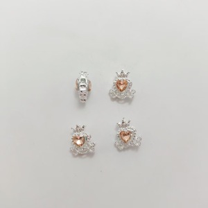 Heart Crown Charms With Zircon Inlay Bezel Setting DIY Jewelry Accessories For <b>Bracelet</b> <b>Phone</b> Chain Unisex Everyday Wear - Product Image 3