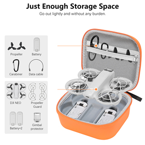 Sac de rangement protecteur Amazear pour accessoires DJI NEO, matériau PU, résistant aux éclaboussures, coque rigide, étui de transport portable - Product Image 4