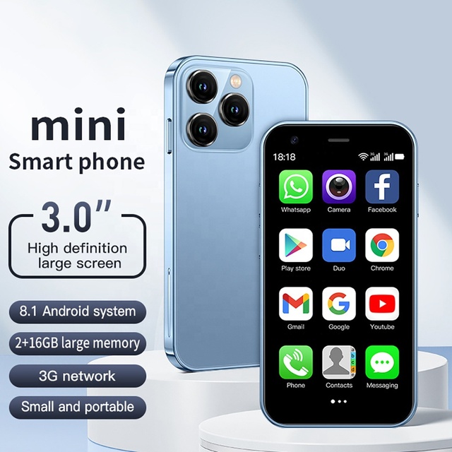 Stylish Pocket Mini XS15 Mini 2GB+16GB 3.0 Inch Android 9.0 Google Apps Dual SIM Quad Core 3G All-Netcom Mobile Lock-free Phone