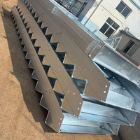 Gerade Außentreppen Leiter aus verzinktem Stahl Außentreppe Design Fire Escape Treppen