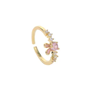 jz61534 Gold-plated personality open ring female niche design sense sweet cool wind rabbit fashion student index finger ring