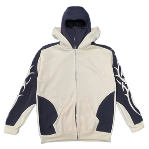 ชุดวอร์มสไตล์สตรีทแวร์เสื้อฮู้ดแบบสวมหัวมีฮู้ดผ้าฝ้าย100% ลายพิมพ์ DTG ตามสั่งปักโลโก้ Y2K สีฮิปฮอป - Product Image 1