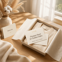 Cartes de remerciement haut de gamme pour vêtements, pour emballage de marque personnalisé avec guide d'entretien, code QR et inserts pour commandes de boutique
