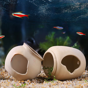 Rode keramiek vis- en garnalenschuilplaats, boomstam, verstopplaats voor <span class=keywords><strong>aquarium</strong></span> - Product Image 2