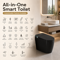WC intelligent monobloc en céramique avec cuvette carrée, chasse d'eau automatique, siège chauffant, télécommande, toilettes électriques intelligentes pour salle de bain