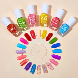 12 Color Kids Gel Nail Polish <b>Set</b> Water Based Peelable Non Toxic Quick Dry Rainbow Cartoon LED Cure for Toddlers Age 3 Plus - Product Image 2