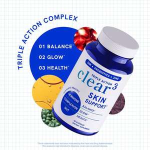 Cápsulas para la Piel Clara LUVVITA, Productos de Belleza Personalizados, Probióticos, Zinc, Vitaminas para Adolescentes, Equilibrio Hormonal, Salud Intestinal, 60 Cápsulas - Product Image 2