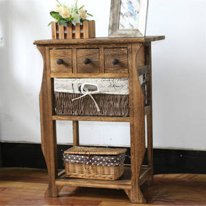 <span class=keywords><strong>Console</strong></span> de canapé en bois table de chevet meubles de salon commode en osier recevoir des armoires d'arche avec panier tissé en rotin - Product Image 5