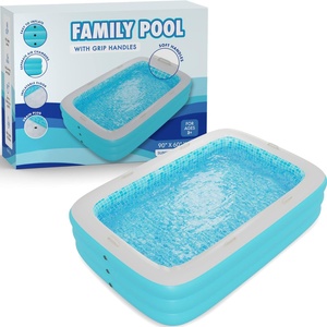 Piscine gonflable portable d'extérieur en PVC à motif requin, jouet de piscine pour la famille - Product Image 3