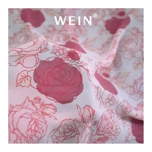 WI-A08 Chinos Chiffon Georgette 100% Polyester Rose Floral Printed 75D Chiffon Women Dress Fabric By The Yard For Clothing