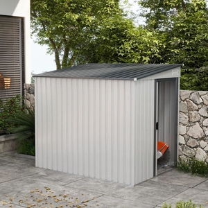 Cabane <span class=keywords><strong>de</strong></span> <span class=keywords><strong>jardin</strong></span> en métal avec toit en pente, abri <span class=keywords><strong>de</strong></span> rangement pour meubles <span class=keywords><strong>de</strong></span> <span class=keywords><strong>jardin</strong></span> en métal d'extérieur - Product Image 5