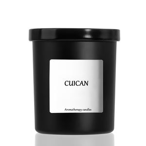 Luxury 10OZ Matte Black Glossy Container Jar Empty Vessel for Scented Making <strong>Glass</strong> <strong>Candle</strong> <strong>Holder</strong> with Lids - Product Image 3