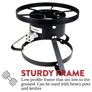 Cuisinière à <span class=keywords><strong>gaz</strong></span> ronde portable |   Brûleur élégant en fonte noire pour usage intérieur et extérieur - Product Image 5