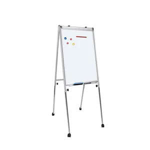 36x24 Zoll Vier Beine Stand Flip Chart Staffelei Höhen verstellbar Mobile Dry Erase Board Tragbares magnetisches Whiteboard auf Rädern
