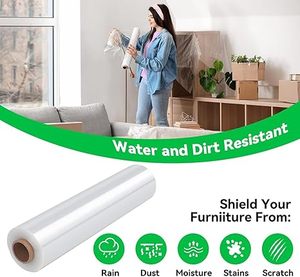 Huamaohengchun 20 Inch HDPE Stretch <b>Wrap</b> Roll Heavy Duty 1500ft 80 Gauge <b>Clear</b> Industrial Strength Food Grade Tensile Film - Product Image 4