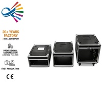 Flight case pour amplificateur personnalisé de 2U à 24U avec rails réglables et portes coulissantes