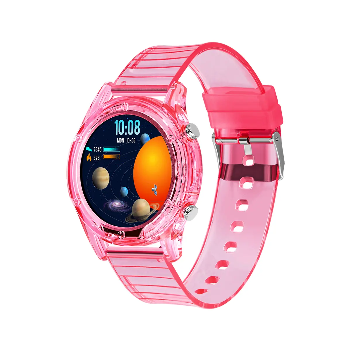 Yeni varış moda hediye silikon renkli ışık disk spor kol saati çocuk kadın kız erkek S10 1.28 inç serin Smartwatch