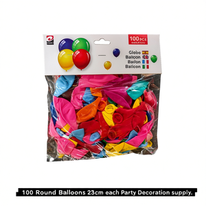 100 Globos Redondos de 23 cm Cada Uno, Suministros de Decoración para Fiestas - Product Image 2