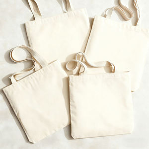 Bolsa de compras reutilizable de lona de algodón orgánico de color sólido reciclado con impresión personalizada OEM ODM - Product Image 5