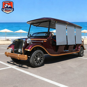 <strong>Electric</strong> Vintage <strong>Car</strong> with Sunshade Curtain 8 <strong>Seater</strong> Retro Sightseeing <strong>Car</strong> for Resort 5KW Motor Lithium Battery LED Lights - Product Image 4