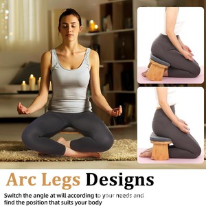 Wooden Yoga Meditation Stool Rectangular Modern Simple Design For Home Practice Unisex Use - Product Image 4