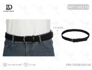 Ceinture élastique tissée pour homme 3,5 cm x 125 cm, boucle en alliage noir, style décontracté - Product Image 3