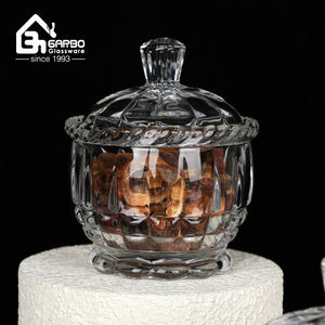 Bouillon Overdekte Glazen Snoepschotel Gesneden Glazen Snoeppot Met Deksel Kleine Glazen Opslagcontainer - Product Image 6