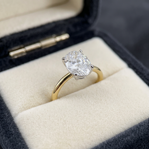 Vintage Oval Cut Natural Moissanite Solitaire Engagement Wedding <b>Ring</b> Luxury Premium IGI Certified <b>24K</b> <b>Gold</b> Plated Silver - Product Image 5