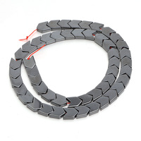 Perles de pierre noire en forme de flèche en V pour hommes, bracelet magnétique de thérapie DIY, collier de perles, accessoires en vrac, vente en gros