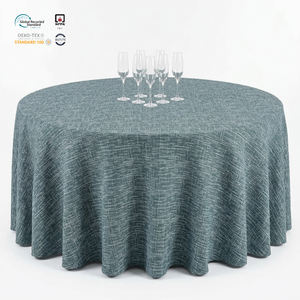 Nappe de table ronde haut de gamme en polyester jacquard ivoire de 90 pouces, imperméable, écologique, pour mariages, banquets, événements et expositions - Product Image 1