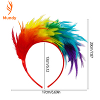 Serre-tête pliable fait main avec plumes colorées pour fêtes, Halloween, carnaval, Noël, cosplay, spectacles sur scène, mariages