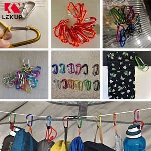 LEKUP Ensemble de mousquetons à ressort en aluminium de 2 pouces avec anneau en D pour le camping en plein air avec crochets à verrouillage - Product Image 6