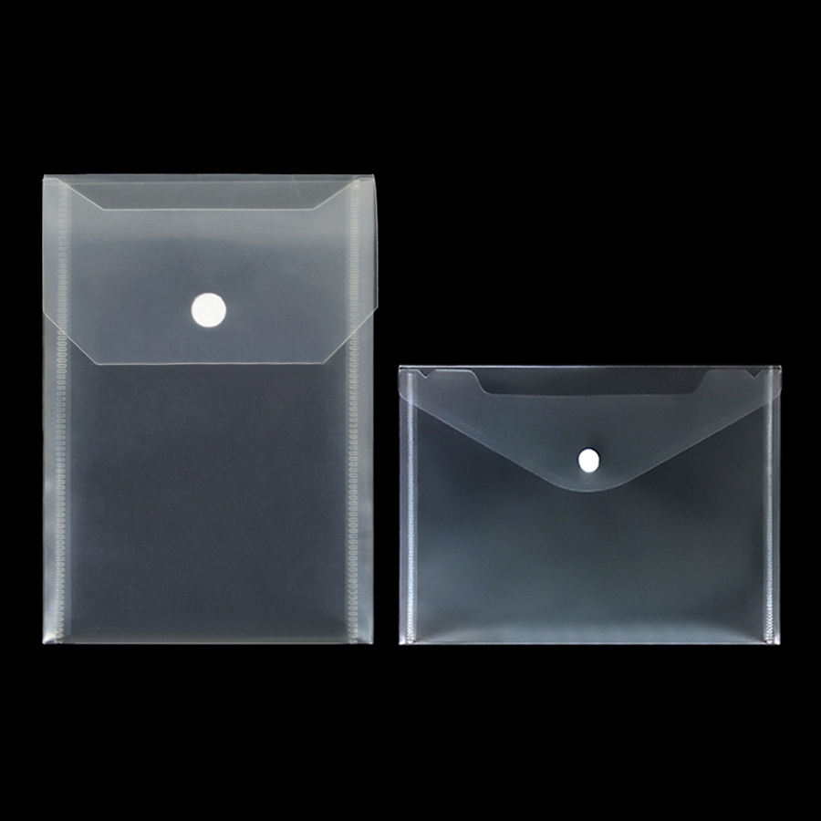 Reusable Clear Plastic Envelopes with Hook & Loop Closure