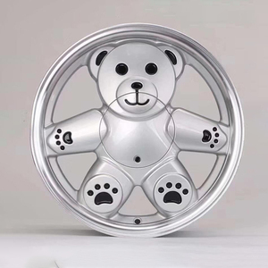 Shengtong ST argent poli finition mignon petit ours en peluche roue en aluminium Mags jantes en alliage pour Mini voiture - Product Image 3