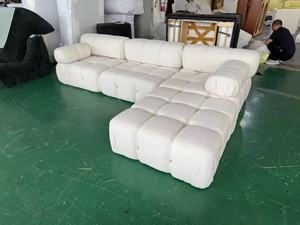 Bộ sofa nhung hình đám mây với giải pháp góc ấm cúng cho phòng khách nén bọt biển đầy vật liệu vải khách sạn - Product Image 5
