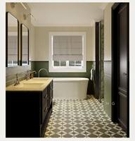 Carrelage antidérapant 200x200 vert nordique motif petite fleur pour cuisine, salle de bain et balcon – Vente en gros usine