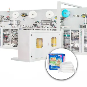 Máquina de fazer linha de produção de fraldas para bebês adultos, absorventes higiênicos semi-completo automático de segunda mão