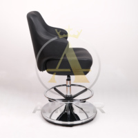 Tabouret de casino Aimier en cuir texturé noir, chaises modernes pour machines à sous, chaises de poker