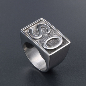 So Letter <b>Titanium</b> Steel <b>Ring</b> Men's Fashion Jewelry Gift SA723 - Product Image 3