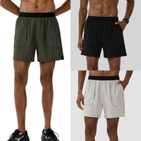 Short de gym personnalisé Vêtements de sport pour hommes Pantalon de course respirant avec poche arrière zippée Short de fitness à fente latérale Short de gym pour hommes