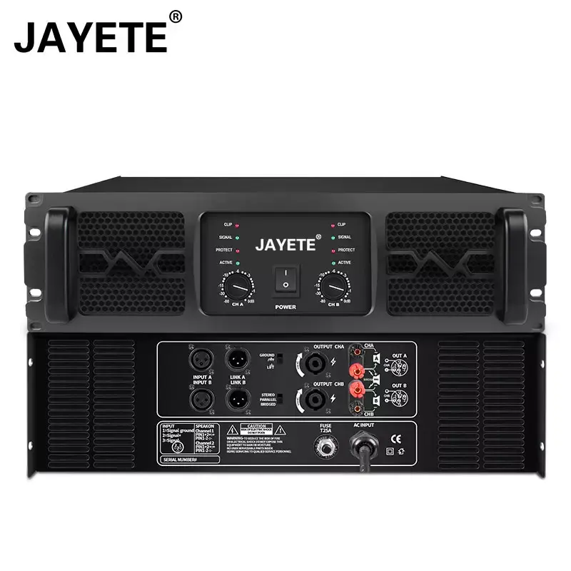 Jayeteシリーズ2チャンネルプロスピーカーサウンドシステムプロフェッショナルクラスABパワーオーディオアンプ