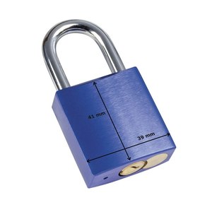 Lucchetto Blu di Sicurezza e Impermeabile in Lega di Zinco, Ferro e Acciaio, con Chiave e Combinazione Numerica, Sicuro e Funzionale - Product Image 2