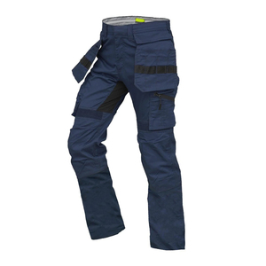 กางเกงคาร์โก้ผ้าฝ้ายคุณภาพสูงสำหรับผู้ชาย รับสกรีนโลโก้ ชุดทำงานแบบหนาพิเศษมาตรฐาน ANSI Class 1 พร้อมกระเป๋าเสริมและไฟ LED - Product Image 3