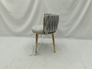 <span class=keywords><strong>Fauteuil</strong></span> moderne confortable avec pieds en métal doré, chaise d'appoint en velours <span class=keywords><strong>beige</strong></span> gris pour la maison, salon, salle à manger, avec coussin - Product Image 4